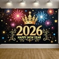 thumbnail image 6 of Gold 2026 Banner Pink Roses New Year Banner Gold Balloons Circular Frame Happy New Year Banner for New Year Party 2026 Celebration Holiday Party, 6 of 9