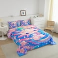 thumbnail image 3 of Erosebridal Kawaii Axolotl Bedding Sets Queen with Comforter , Cherry Blossoms Room Decor, 3pcs, 3 of 6