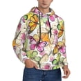 thumbnail image 2 of Salouo Butterflies2 Pattern Men's Fall Hoodie Sweatshirt,Sport Hoodie with Pockets for Men Pullover Casual Hooded Sweatshirt-Medium, 2 of 7