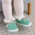 thumbnail image 3 of Baby Shoes Solid Knit Winter Toddler Infant Slip-On Warm Bed Shoes Autumn Hand Made Newborn Girls Boys Boot Fashion Cute Bowknot, 3 of 5