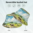 thumbnail image 2 of Yiaed Countryside Farm Cow Print Reflective Stripe Bucket Hat Unisex Funny Outdoor Fisherman Cap Beach Sun Hat, 2 of 5