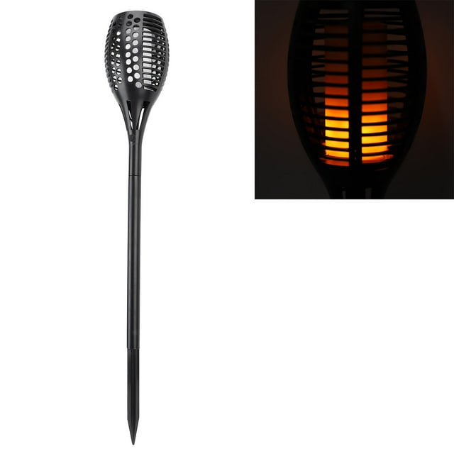 Auto On Off Solar Light, Warm Yellow Lighting Solar Torch Light Flickering Flame Energy Saving for BBQ