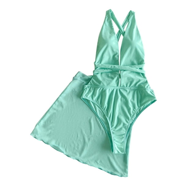 REORIAFEE Womens Bathing Suits One Piece 2023 Ladies Fashion DeepV