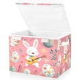 thumbnail image 2 of 16.5x12.6x11.8in Foldable Flip-Top Storage Bin, Dustproof Magic Tape Closure, Ideal for Home & Toy Organization，Cute Easter Bunnies, 2 of 7