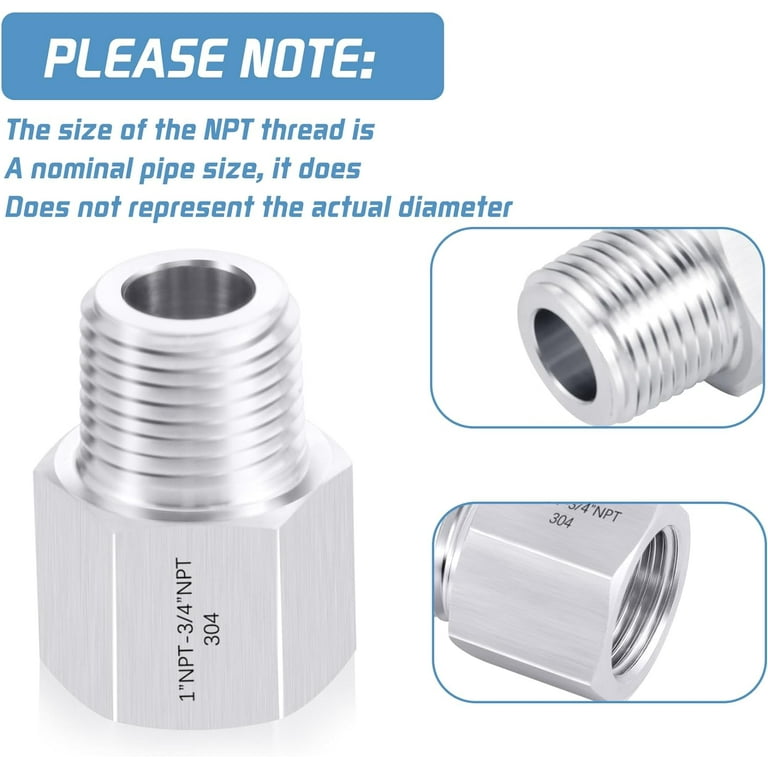304 Stainless Steel Forged Hex Reducer Adapter, 1