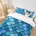 thumbnail image 3 of Homewish Kawaii Mermaid Scales Duvet Cover Queen,Ocean Animal Queen Bedding,Blue,Reversible,3pcs,1 Duvet Cover and 2 Pillowcases, 3 of 6