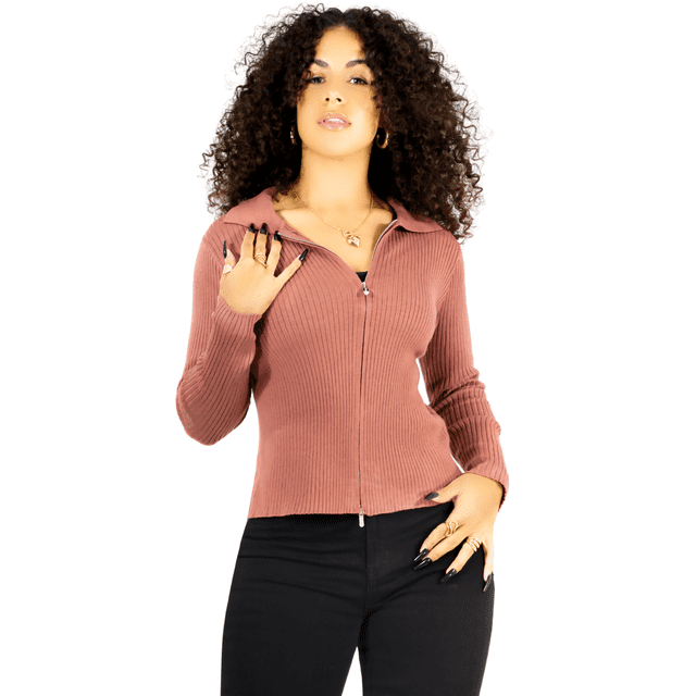 Sueter Mujer De Cuello Alto Y Cierre Sueteres Dama Sweaters