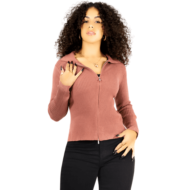 Sueter Mujer De Cuello Alto Y Cierre Sueteres Dama Sweaters