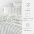 thumbnail image 3 of Duvet Cover Set - Ultra Soft & Breathable - Light Gray Rugged Striped for Queen Size Bedding by Comfort Canopy, 3 of 13