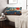 thumbnail image 6 of Lsque Whimsical Sailboat Ocean Art Pattern Pillow Case – Soft & Cozy Throw Pillow Cover, Hypoallergenic Cushion Case for Sleeping Women with Envelope Closure-14"x20", 6 of 6