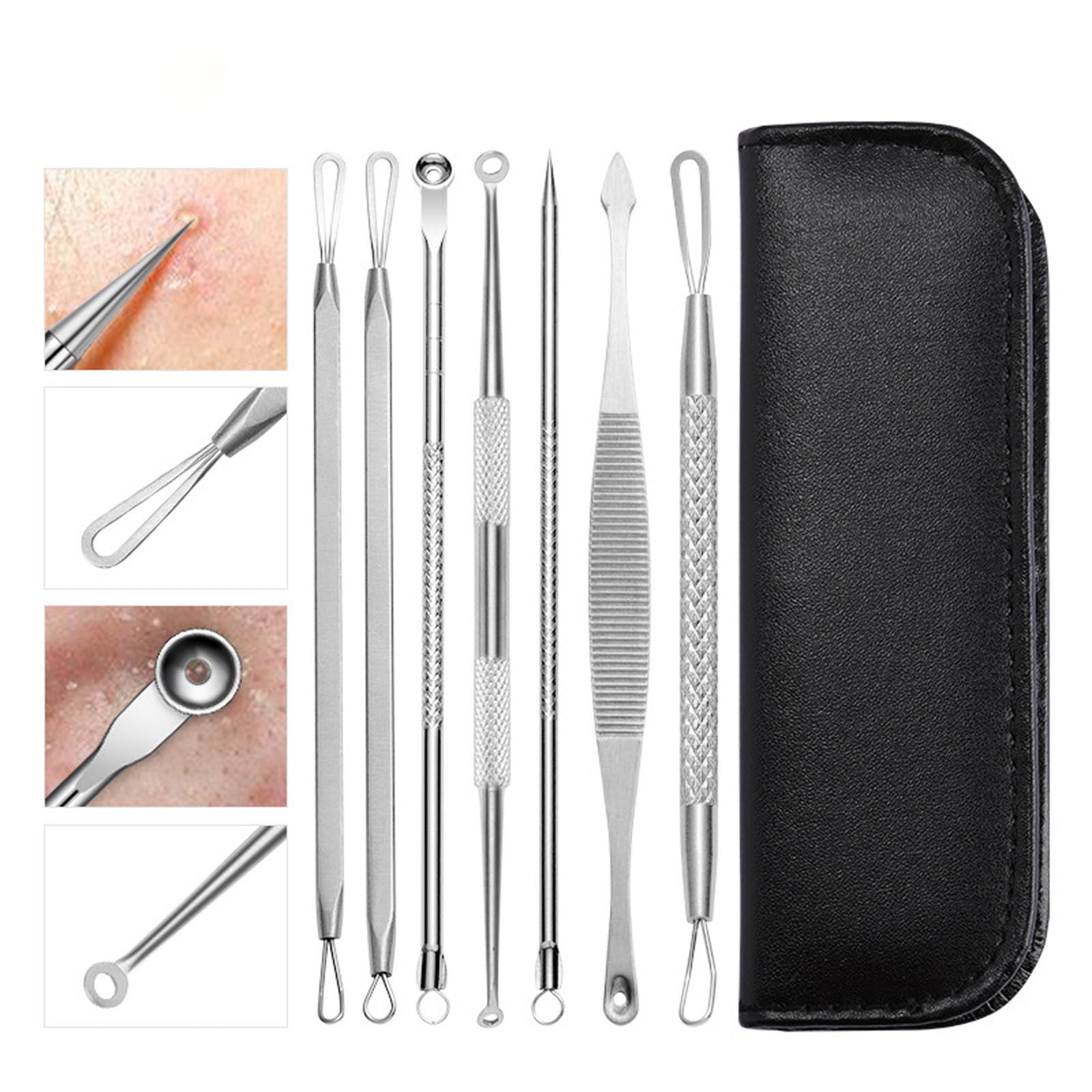 Blackhead Remover Pimple Tool Comedone Zit Extractor Kit For Nose Facial Pore Extraction Popping Needle