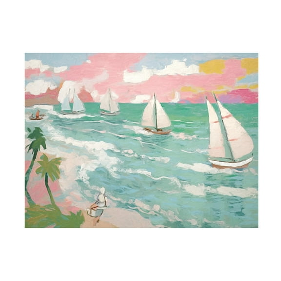 Canvas Wall Art - Sasha 'Sailing I' Wall Art for Living Room, Bedroom, or Office Décor by Trademark Fine Art - 19 x 14 Inches
