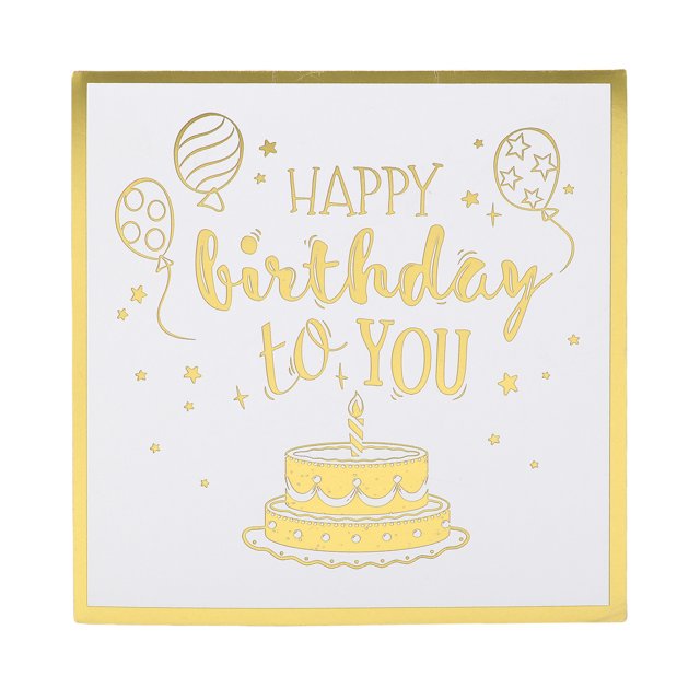 3D Birthday Card Cake and Fireworks Patterns with Music and Light Function for DIY Present