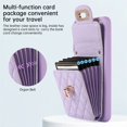 thumbnail image 6 of SaniMore for Samsung Galaxy S21 FE PU Leather Case, Multi-Functional Metal Snap Wallet Cover with Card Slot & Kickstand Shoulder Strap Full Body Protective Shell for Samsung S21 FE, Purple, 6 of 10