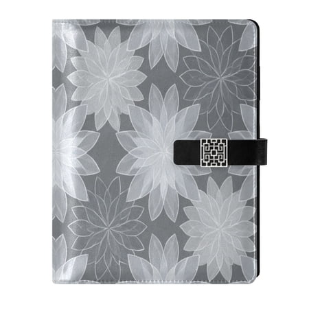Leather Planner Leather Notebook Notebook Journal Binder Design Pen Pocket Design Convenient for Storage White Flower Pattern