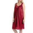 thumbnail image 3 of Womens Faux Silk and Lace Sleeveless Nightgown By EZI, 3 of 5