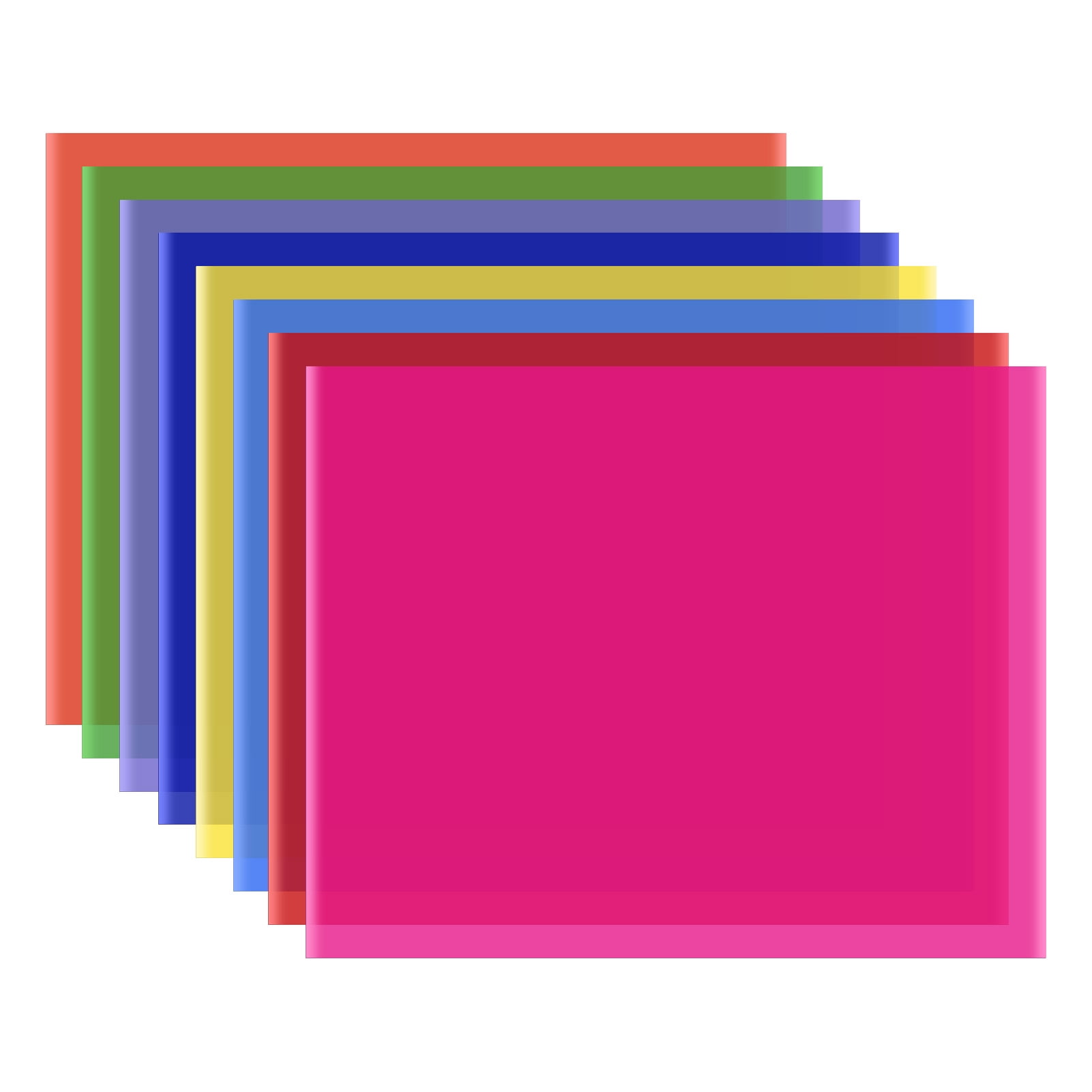 Lot De 9 Filtres De Couleur Carrés A4 Transparents - Gel Correcteur Pour Photo, Studio, Flash LED Et Scènes (Rouge Et Autres Couleurs)