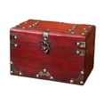 thumbnail image 5 of Milageto Retro Design Storage Box Vintage Box Jewelry Organizer Case Wood Treasure Red, 5 of 8