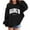 Black, variant on Kids Hoodies And Sweatshirts For Girls Comfortable Casual Long Sleeve Hooded Pullover With Unique Letter Prints For Daily Wear And Halloween Celebrations Comfy Jr, Size 8-10 Years