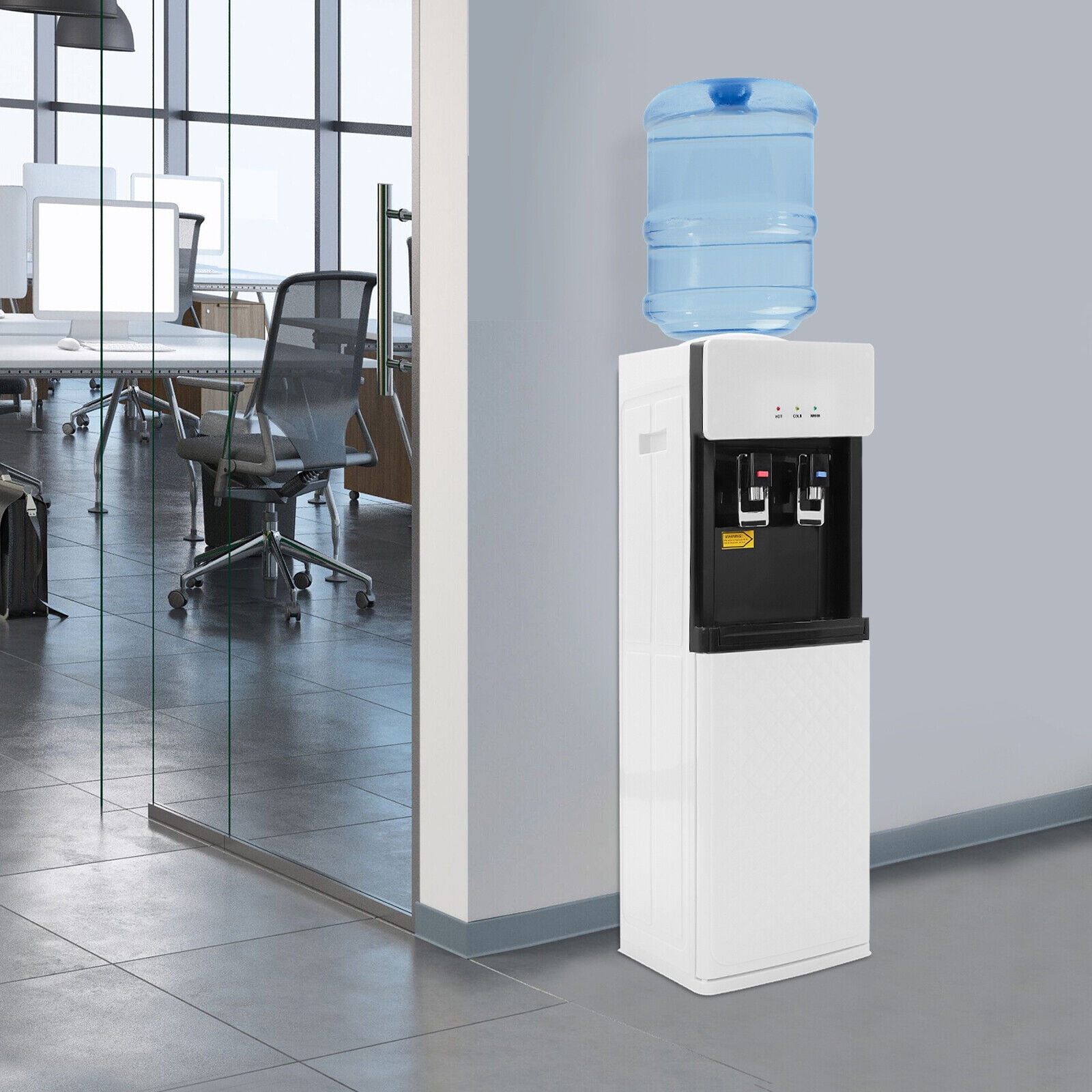 Standing Hot& Cold Water Cooler Dispenser 5 Gallon Top Loading 110V 75W&500W