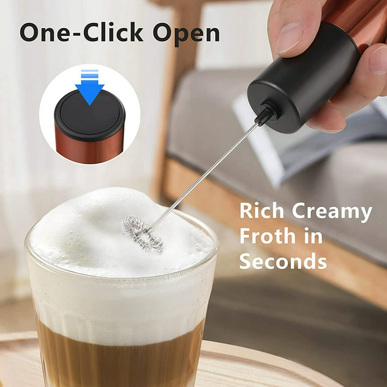 COOSKIN Handel Electric Milk Frother Mini Whisk Creamer Drink Mixer Stirrer  for Coffee Tea Eggs Portable Blender Battery Operated Foam Maker Kitchen