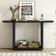 thumbnail image 2 of Mirod Elegant Minimalist Console Table with Curved Corners,Natural Wood Veneer,U-Base Design for Easy Placement ,Perfect for Displaying Your Treasures,Simple Assembly, 2 of 10