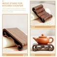 thumbnail image 2 of Troglfold wood base Wooden Flowerpot Stand Carved Craft Pedestal for Teapot/Vase/Desktop,2.36"X1.38"X0.98", 2 of 11