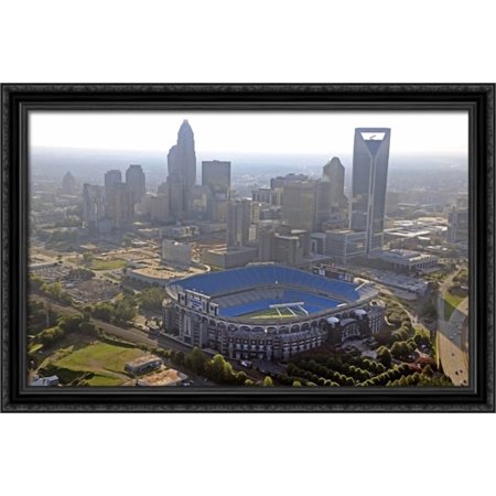 Bank of America Stadium 40×26 Large Black Ornate Wood Framed Canvas Art – Home of the Carolina Panthers