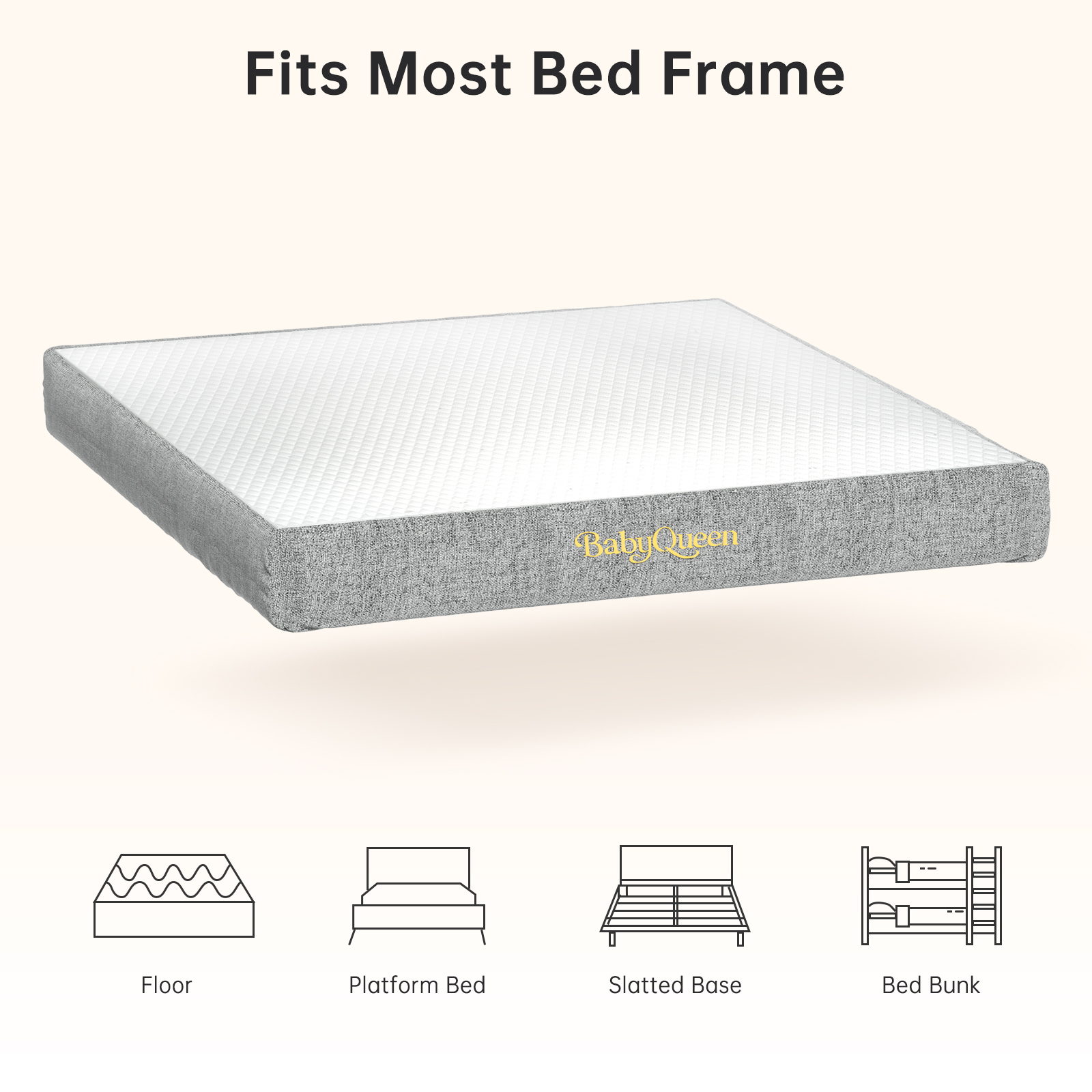 Babyqueen Twin Mattress 8 inch Gel Memory Foam Mattress in a Box, High Density Support Foam, Medium Firm, Certipur-US Certified