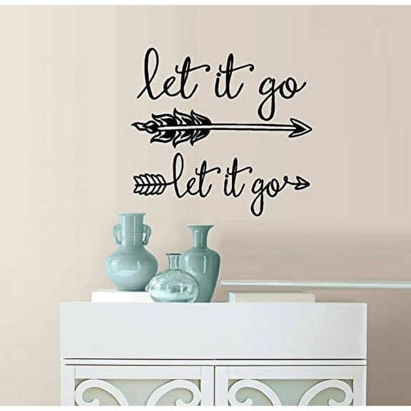 Best Priced Decals ~ Let it Go, Let it Go. with arrows: Wall Decal 13" x 14"