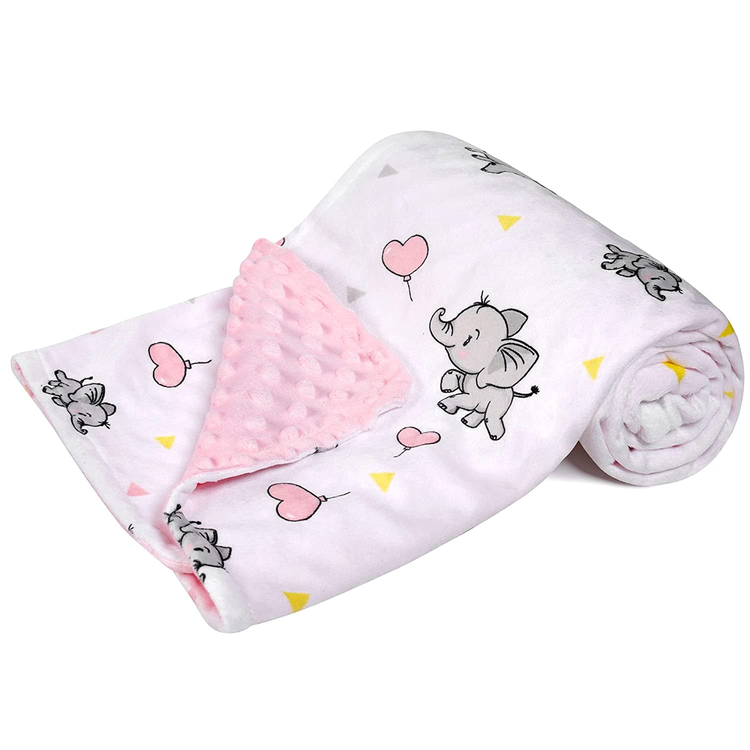 Baby Blankets, Soft Plush Baby Blankets for Girls with Soothing Raised