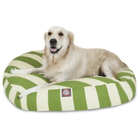 UPC: 0788995510208 | Majestic Pet | Vertical Stripe Round Pet Bed For Dogs  Removable Cover  Sage  Large