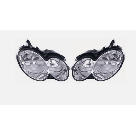 For 2002-2006 Mercedes Benz C Class CLK Headlight Halogen Set Pair