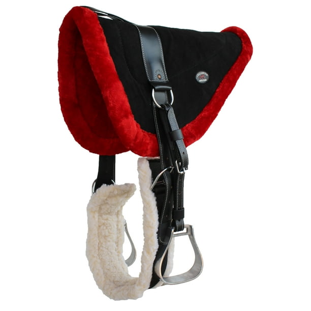 Horse SADDLE PAD WESTERN BAREBACK Suede Leather Girth Stirrups 39157