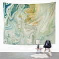 thumbnail image 2 of UFAEZU Watercolor Gold Marbled Blue Green and Golden Abstract Liquid Marble Pattern Ink Water Wall Art Hanging Tapestry Home Decor for Living Room Bedroom Dorm 60x80 inch, 2 of 2
