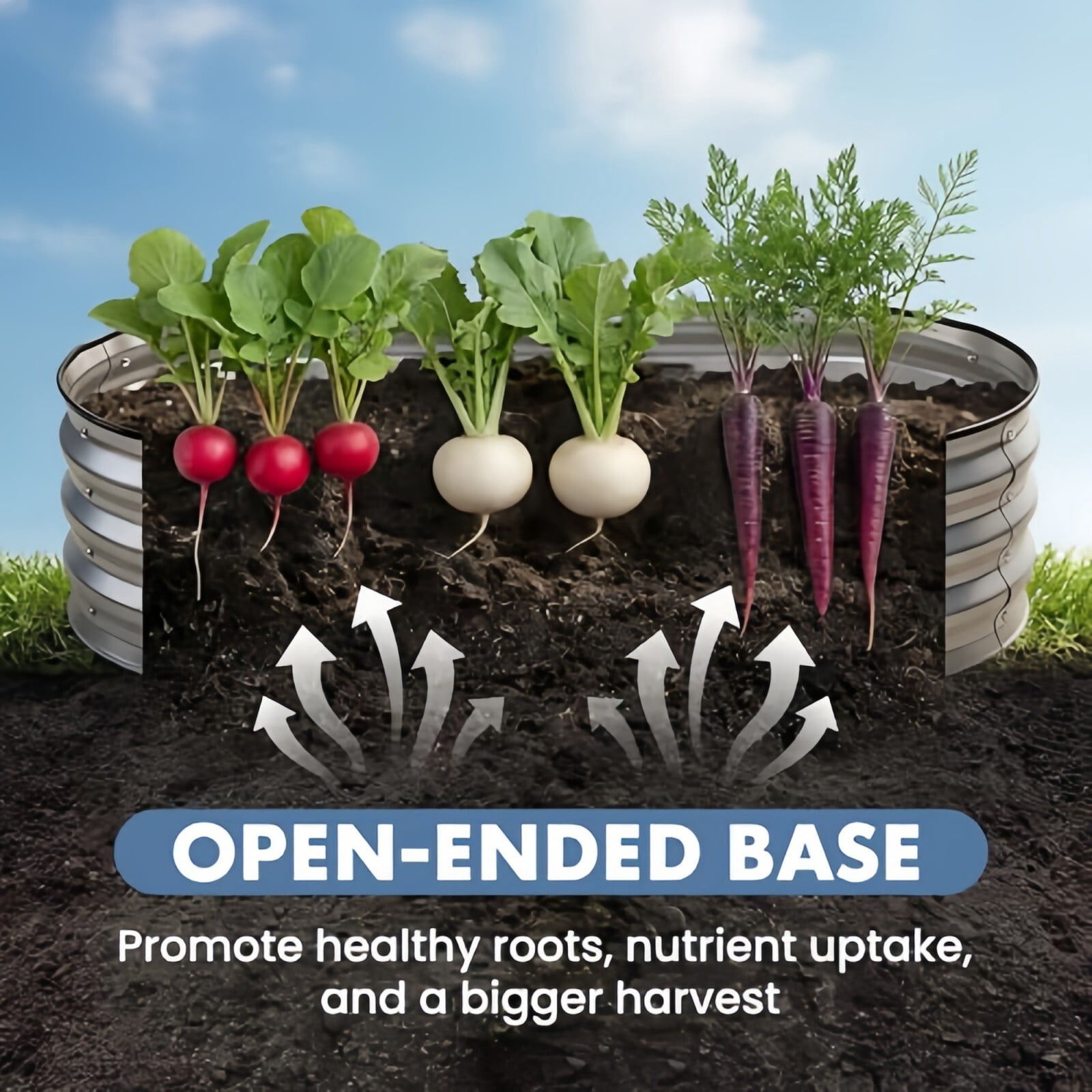 Kelno Galvanized Metal Raised Garden Bed 4x2x1ft Outdoor Planter Box for Vegetables Flowers Herbs Open Bottom Oval Raised Bed, Silver