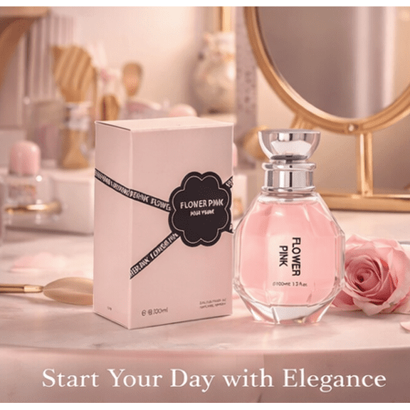 Flower Pink Perfume for Women 3.3 oz (100 ml) Eau de Parfum Spray – Sweet Floral Women's Fragrance – Long Lasting Ladies Perfume