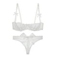 thumbnail image 1 of Soutien-gorge Balconnet Demi-Bonnet Non Doublé en Dentelle pour Femme à Armatures, Transparent, et String Transparent, 1 of 5
