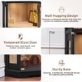 thumbnail image 5 of LELELINKY 65" LED Display Cabinet with Glass Door, Modern Lighted Curio Cabinet with Adjustable Shelves for Living Room Storage, Black, 5 of 9