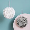 thumbnail image 2 of Juego de 2 toallas decorativas de chenilla gris y blanca para colgar en tocadores de cocina o baño, chenilla suave y absorbente con cierre de hebilla Sincero Electrónica, 2 of 5