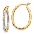 thumbnail image 3 of 14K Yellow Gold AA Quality Completed Diamond In/Out Hoop Earrings (0.5Ct), 3 of 4