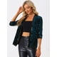 thumbnail image 2 of Chaqueta elegante de lentejuelas Allegra K para mujer, terciopelo, manga 3/4, Azul S, 2 of 6