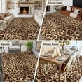 thumbnail image 5 of 8x10 Area Rugs, Leopard Printed Non-Skid Rubber Backing Large Rectangle Rugs - Living Room Bedroom Home Office, Modern Animals Textured Brown Indoor Floor Mat Carpets Washable Rug, 5 of 9