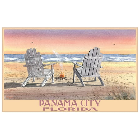 Panama City Florida Adirondack Chairs Beach Giclee Art Print Poster by Dave Bartholet (12