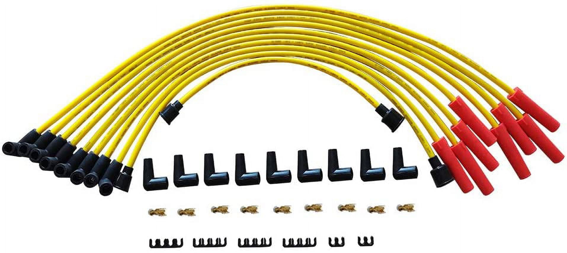 Distributor & Spark plug Wire Compatible with Ford 351C 351M 400 429 460 HEI 65,000 Volt Coil KA-1046013 PE332U JM6506BL 351CBLHEI0
