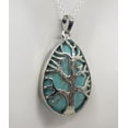 thumbnail image 3 of Natural Turquoise Chakra Tree Necklace, 3 of 7