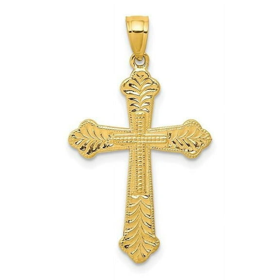 10k Yellow Gold D.C Budded Cross Pendant Polished