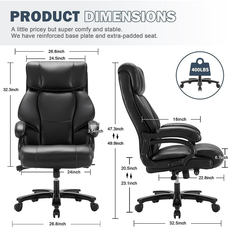 Weture Big and Tall Office Chair for Back Pain Relief, Breathable
