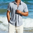 thumbnail image 2 of snullo Men's Linen Shirts Short Sleeve Casual Shirts Button Down Shirt Business Dress Clothing Beach Fashion Summer Tops, 2 of 6