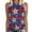 Dark Blue, variant on 1/2 Sleeve Tops for Women Womens Casual Independent Yen Neck Sleeveless Vest Print Tops